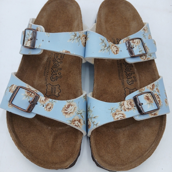 Birkenstock Blue Floral Sandals - Picture 15 of 16